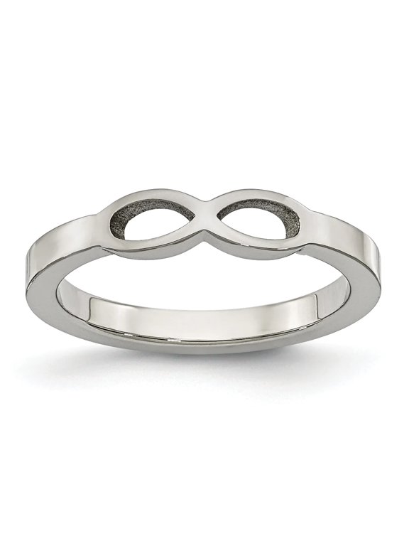 Stainless Steel Polished Infinity Symbol Ring