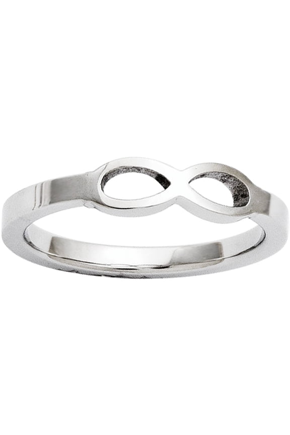Stainless Steel Polished Infinity Symbol Ring
