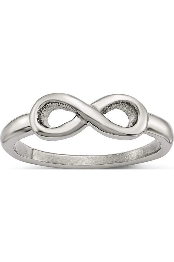 Chisel Stainless Steel Polished Infinity Symbol Ring