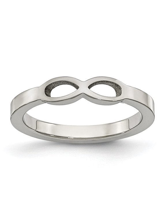 Stainless Steel Polished Infinity Symbol Ring