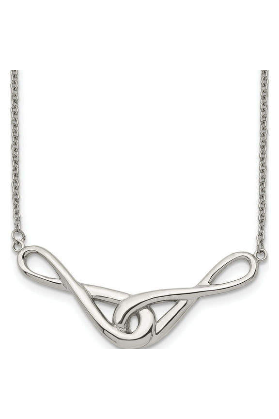 Stainless Steel Polished Infinity Symbols 19In Necklace Made In China srn1541-19