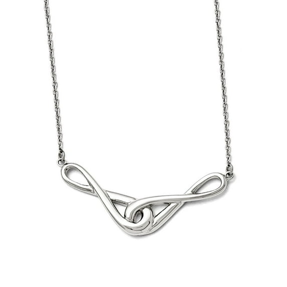 Stainless Steel Polished Infinity Symbols Necklace - 19 Inch