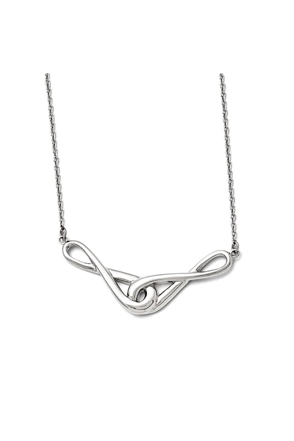 Stainless Steel Polished Infinity Symbols Necklace - 19 Inch