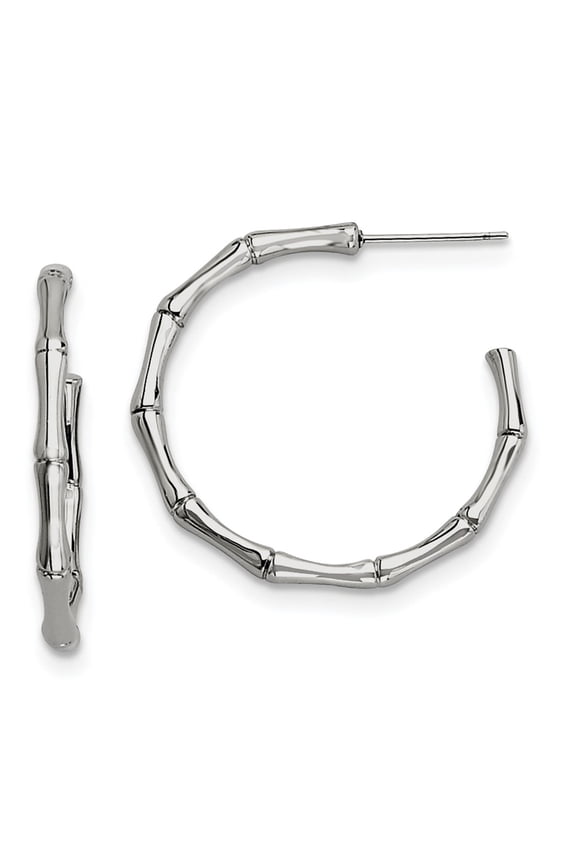 Stainless Steel Polished J Hoop Earrings; for Adults and Teens; for Women and Men