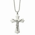 thumbnail image 1 of Stainless Steel Polished Large Crucifix 22in Necklace; 22 inch; for Adults and Teens; for Women and Men, 1 of 3