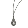 thumbnail image 1 of Stainless Steel Polished Marcasite Cats Eye Necklace - 18 Inch, 1 of 2