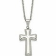 thumbnail image 1 of Stainless Steel Polished Medium Pillow Cross 18In Necklace Made In China -Jewelry By Sweet Pea, 1 of 8