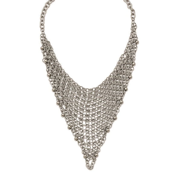 Stainless Steel Polished Multi Chain Necklace - 20 Inch