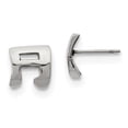 thumbnail image 1 of Finest Gold Stainless Steel Polished Music Note Post Earrings, 1 of 3