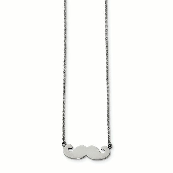 Chisel Stainless Steel Polished with Blue Carbon Fiber Inlay Rectangle Dog Tag on a 22 inch Cable Chain Necklace