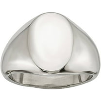 Stainless Steel Polished Oval Signet Ring