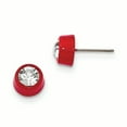 thumbnail image 1 of Stainless Steel Polished Post Red IP-Plated Crystal Stud Earrings Stainless Steel Earrings, 1 of 1