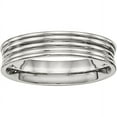 thumbnail image 1 of Stainless Steel Polished Ridged 5.00mm Band, 1 of 8