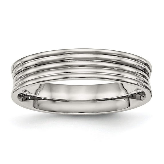 Stainless Steel Polished Ridged 5.00mm Band