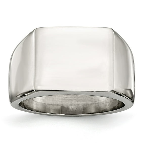 Stainless Steel Polished Ring - Size 6