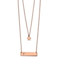 thumbnail image 1 of Stainless Steel Polished Rose IP Star/Bar Multi Strand 1.5in ext Necklace, 1 of 3