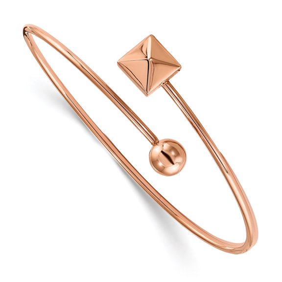 Finest Gold Stainless Steel Polished Rose IP-Plated Flexible Bangle