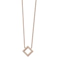 thumbnail image 1 of Chisel Stainless Steel Polished Rose IP-plated CZ Pendant on a 17 inch Cable Chain with a 2.5 inch Extension Necklace, 1 of 2
