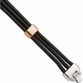 thumbnail image 1 of Stainless Steel Polished Rose Ip-Plated Black Leather 8In Bracelet Made In China -Jewelry By Sweet Pea, 1 of 1