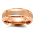 thumbnail image 1 of Stainless Steel Polished Rose Ip Plated Brushed Center 8mm Band Size 12 Ring for Women and Men, 1 of 2