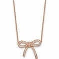 thumbnail image 1 of Stainless Steel Polished Rose Ip-Plated Crystal Bow With 1.75In Ext Necklace Made In China -Jewelry By Sweet Pea, 1 of 8