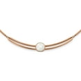 thumbnail image 1 of Stainless Steel Polished Rose Ip-Plated With Crystal 15In 1In Ext Choker (15 X 11.8) Made In China srn2931-15, 1 of 5