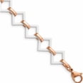 thumbnail image 1 of Stainless Steel Polished Rose Ip-Plated With White Ceramic 7In Bracelet Made In China -Jewelry By Sweet Pea, 1 of 8