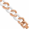 thumbnail image 1 of Stainless Steel Polished Rose Ip With White Ceramic 8.5Ext Bracelet (7.5 X 15) Made In China -Jewelry By Sweet Pea, 1 of 8