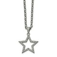 thumbnail image 1 of Stainless Steel Polished Round Cubic Zirconia Star Necklace - 18 Inch, 1 of 2