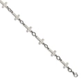 thumbnail image 1 of Stainless Steel Polished Sideways Cross Anklet, 1 of 3