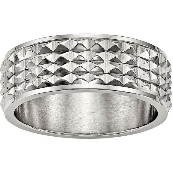 Stainless Steel Polished Studded Ring