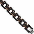 thumbnail image 1 of Stainless Steel Polished & Textured Black Brown Ip 8.25In Bracelet (8.25 X 12) Made In China -Jewelry By Sweet Pea, 1 of 6