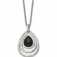 thumbnail image 1 of Stainless Steel Polished & Textured Black Onyx 18In With 2In Ext Necklace Made In China -Jewelry By Sweet Pea, 1 of 9
