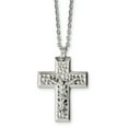 thumbnail image 1 of Stainless Steel Polished & Textured Crucifix 20in Necklace, 1 of 3