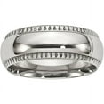 thumbnail image 1 of Stainless Steel Polished Textured Edged Ring, 1 of 8