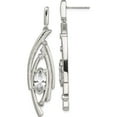 thumbnail image 1 of Stainless Steel Polished Textured Marquise Shape Cz Post Dangle Earrings Made In China sre790, 1 of 6