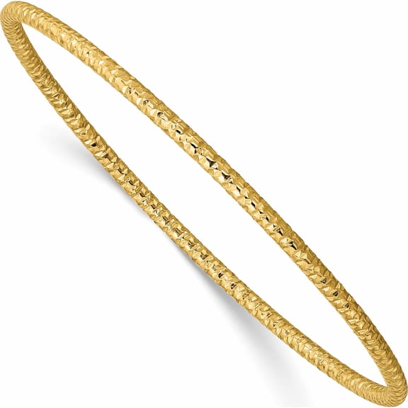 Jewelry by Sweet Pea Chisel Stainless Steel Polished and Textured Yellow IP-plated 2mm Slip on Bangle