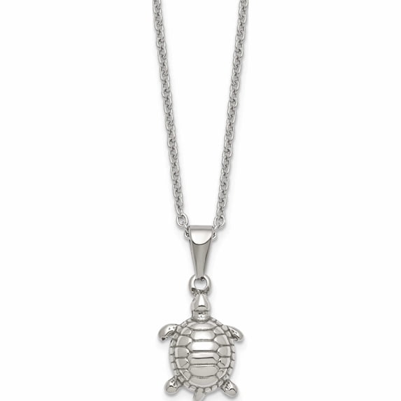 Stainless Steel Polished Turtle 22In Necklace Made In China -Jewelry By Sweet Pea