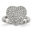 thumbnail image 1 of Finest Gold Stainless Steel Polished with Preciosa Crystal Heart Ring - Size 8, 1 of 6