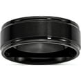 thumbnail image 1 of Stainless Steel Polished With Brushed Center Black Ip-Plated 8mm Band (Size 10.5) Made In China sr332-10.5, 1 of 5