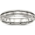 thumbnail image 1 of Stainless Steel Polished With Brushed Center Ridged 5mm Band (Size 10) Made In China sr512-10, 1 of 5