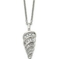 thumbnail image 1 of Stainless Steel Polished With Cz Fancy Shell 22In Necklace Made In China srn592-22, 1 of 6