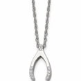 thumbnail image 1 of Stainless Steel Polished With Cz Wishbone 15.5In Necklace Made In China -Jewelry By Sweet Pea, 1 of 8