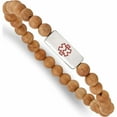 thumbnail image 1 of Stainless Steel Polished With Enl Medical Id Taxus Chinensis Wood Bracelet Made In China -Jewelry By Sweet Pea, 1 of 6