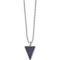 thumbnail image 1 of Stainless Steel Polished With Genuine Lapis Triangle 22In Necklace (22 X 23.59) Made In China srn2640-22, 1 of 5