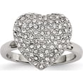 thumbnail image 1 of Stainless Steel Polished With Preciosa Crystal Heart Ring (Size 7) Made In China sr590-7, 1 of 5