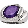 thumbnail image 1 of Stainless Steel Polished With Purple Cz Ring (Size 7) Made In China sr611-7, 1 of 5