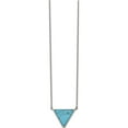 thumbnail image 1 of Stainless Steel Polished With Reconstructed Howlite Triangle 2In Ext. Neckla (18 X 1.6) Made In China srn2728-18, 1 of 5