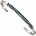 thumbnail image 1 of Stainless Steel Polished With Reconstructed Turquoise 5mm Cuff Bangle Made In China -Jewelry By Sweet Pea, 1 of 6