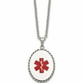 thumbnail image 1 of Stainless Steel Polished With Red Enamel Oval Medical Id 20In Necklace (20 X 34.67) Made In China -Jewelry By Sweet Pea, 1 of 8